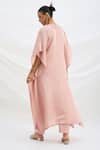 Shop_Mirroir_Peach Pink Embroidered Kaftan And Pant Set _at_Aza_Fashions