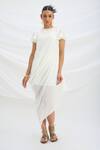 Buy_Mirroir_Off White Draped Dress _at_Aza_Fashions