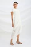 Mirroir_Off White Draped Dress _Online_at_Aza_Fashions