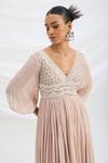 Mirroir_Light Pink Chiffon Maxi Dress _Online_at_Aza_Fashions