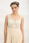 Buy_Mirroir_Beige Chiffon Embellished Maxi Dress Set _Online_at_Aza_Fashions