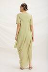Shop_Mirroir_Pista Green Draped Dress _at_Aza_Fashions