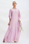 Mirroir_Lilac Purple Kaftan And Pant Set _at_Aza_Fashions
