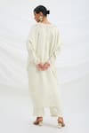 Shop_Mirroir_Beige Embroidered Kaftan And Pant Set _at_Aza_Fashions