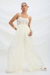Shop_Mirroir_Ivory Designer Chiffon Jumpsuit _Online_at_Aza_Fashions