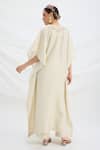 Shop_Mirroir_Beige Embroidered Kaftan And Pant Set _at_Aza_Fashions