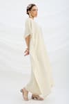Mirroir_Beige Embroidered Kaftan And Pant Set _Online_at_Aza_Fashions