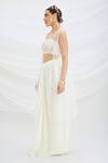 Buy_Mirroir_Off White Jacket And Draped Skirt Set _Online_at_Aza_Fashions