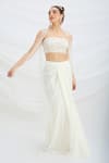 Shop_Mirroir_Off White Jacket And Draped Skirt Set _Online_at_Aza_Fashions
