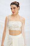 Mirroir_Off White Jacket And Draped Skirt Set _at_Aza_Fashions