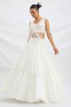 Shop_Mirroir_Ivory Viscose Crepe Classic Lehenga Set _Online_at_Aza_Fashions