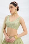 Shop_Mirroir_Pista Green Chiffon Lehenga Set 