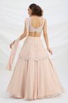 Shop_Mirroir_Pink Viscose, Crepe Sequins, Embroidery Round Light Embellished Lehenga Set _at_Aza_Fashions