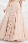Shop_Mirroir_Pink Viscose, Crepe Sequins, Embroidery Round Light Embellished Lehenga Set _Online_at_Aza_Fashions