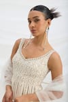 Mirroir_Beige Embroidered Kurta Set With Dupatta _at_Aza_Fashions