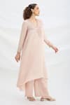 Mirroir_Light Pink Semi Satin Kurta Pant Set _Online_at_Aza_Fashions