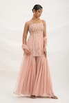 Mirroir_Peach Pink Embroidered Kurta Set _Online_at_Aza_Fashions