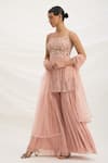 Shop_Mirroir_Peach Pink Embroidered Kurta Set _Online_at_Aza_Fashions