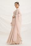 Mirroir_Light Pink Embroidered Kurta Sharara Set _Online_at_Aza_Fashions