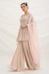 Shop_Mirroir_Light Pink Embroidered Kurta Sharara Set _Online_at_Aza_Fashions