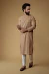 Buy_Ritambh By Rishi & Sachin_Tan Cotton Brown Designer Kurta _at_Aza_Fashions