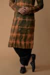 Ritambh By Rishi & Sachin_Multi Color Silk, Modal Embroidery Tie-dye Kurta Set _Online_at_Aza_Fashions