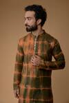 Buy_Ritambh By Rishi & Sachin_Multi Color Silk, Modal Embroidery Tie-dye Kurta Set _Online_at_Aza_Fashions