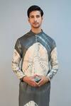 Buy_Ritambh By Rishi & Sachin_Green Tie-dye Silk Modal Kurta _Online_at_Aza_Fashions