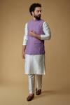 Buy_Ritambh By Rishi & Sachin_Purple Cotton Designer Nehru Jacket _at_Aza_Fashions