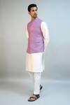 Ritambh By Rishi & Sachin_Purple Cotton Designer Nehru Jacket _Online_at_Aza_Fashions