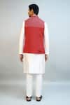 Shop_Ritambh By Rishi & Sachin_Red Cotton Embroidery Designer Nehru Jacket _Online_at_Aza_Fashions