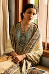 Buy_Saundh_Cream Muslin, Cotton Satin, Viscose Embroidery Printed Kurta Set With Dupatta 