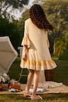 Shop_Saundh_Floral Embroidered Off White Dress _at_Aza_Fashions