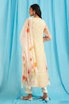 Shop_Saundh_Off White Bamboo, Cotton Satin Embroidery Round Neck Floral Printed Kurta Set _at_Aza_Fashions