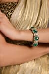 Buy_Tarun Tahiliani_Emerald Green Pearls Round Bangle _Online_at_Aza_Fashions
