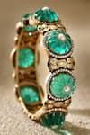 Shop_Tarun Tahiliani_Emerald Green Pearls Round Bangle _Online_at_Aza_Fashions