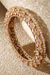 Shop_Tarun Tahiliani_Gold Plated Crystals Silver Pacheli Bangle _at_Aza_Fashions