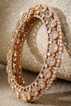 Tarun Tahiliani_Gold Plated Crystals Silver Pacheli Bangle _at_Aza_Fashions