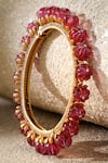 Shop_Tarun Tahiliani_Pink Stones Ruby Silver Bangle _Online_at_Aza_Fashions