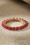 Tarun Tahiliani_Pink Stones Ruby Silver Bangle _at_Aza_Fashions