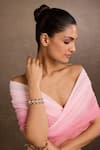 Buy_Tarun Tahiliani_Pink Pearls Ruby Silver Bangle _at_Aza_Fashions