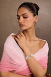 Buy_Tarun Tahiliani_Pink Crescent Silver Bracelet _at_Aza_Fashions
