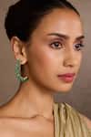 Buy_Tarun Tahiliani_Emerald Green Stones Hoop Earrings _at_Aza_Fashions