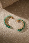 Buy_Tarun Tahiliani_Emerald Green Stones Hoop Earrings _Online_at_Aza_Fashions