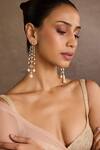 Tarun Tahiliani_Gold Plated Pearls, Crystals Silver Studs Earrings _Online_at_Aza_Fashions