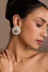 Buy_Tarun Tahiliani_Emerald Green Crystals, Stones Diamond Stud Earrings _at_Aza_Fashions