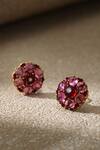 Buy_Tarun Tahiliani_Pink Stones Cabochon Ruby Stud Earrings _at_Aza_Fashions
