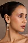 Buy_Tarun Tahiliani_Gold Plated Pearls Melon Silver Danglers _at_Aza_Fashions