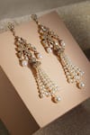Shop_Tarun Tahiliani_Gold Plated Pearls Melon Silver Danglers _at_Aza_Fashions