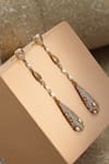 Shop_Tarun Tahiliani_Silver Plated Diamonds Studded Earrings _at_Aza_Fashions